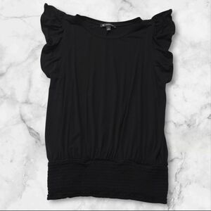 INC International Concepts Black Blouse Tip Shirt Size Large (L) E27